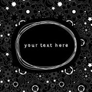 Doodle frame and seamless geometrical dark background