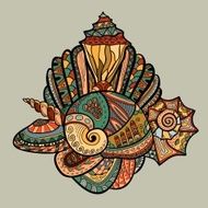 Vector pattern with marine inhabitants N8