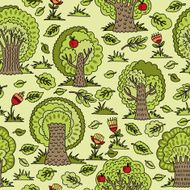 Seamless pattern with trees N4