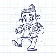 Doodle happy man