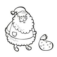 Santa Claus drawing isolated on a white