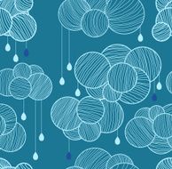 Seamless background with clouds in sky pattern