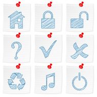 paper note and drawing symbol