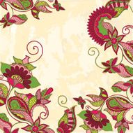 Calligraphic floral frame