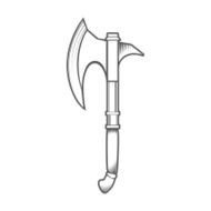 Battle Axe isolated on white background vector N2