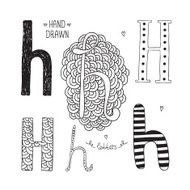 Vector hand drawn alphabet N33