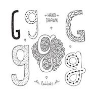 Vector hand drawn alphabet N34