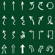 Vector Set of Hand Drawn Chalk Arrows