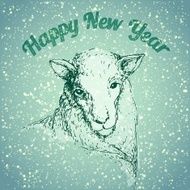Sheep illustration with snowflake N2