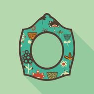 Vintage photo frame with colorful flowers