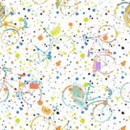 Colorful city bicycles pattern