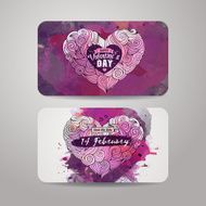 Vector love doodles watercolor party card design N2