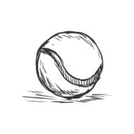 Vector Single Sketch Tennis Ball
