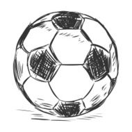 Vector Single Sketch Football Ball