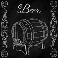 wooden barrel in style sketch