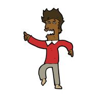 cartoon frightened man pointing N14