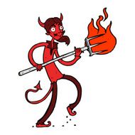 Cartoon Devil With Pitchfork N43