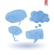 speech bubbles Watercolor vector illustration