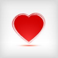 Red heart shape on white background