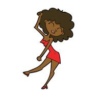 cartoon dancing woman N82