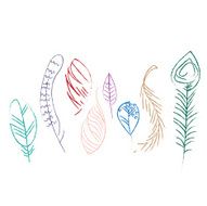 Colorful Crayon and Chalk Feathers