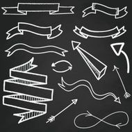 Vintage Vector Set of Hand Drawn Doodle on chalk board