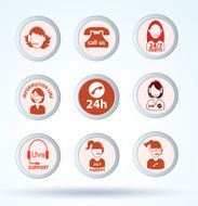 Set of call center operator icons vector