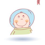 Space boy hand drawn vector illustration N3