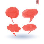 speech bubbles Watercolor vector illustration N2