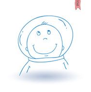 Space boy hand drawn vector illustration N6