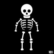 Skeleton on a black background