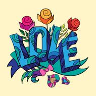 I LOVE YOU - Paper Origami card heart blurred background N6