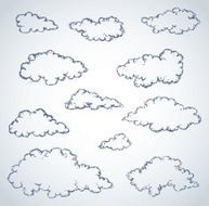 Vector freehand sketch Clouds