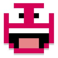 Cute Cartoon Pixel Screaming Face Isolated