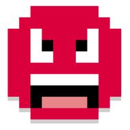 Cute Cartoon Pixel Angry Face Isolated N2