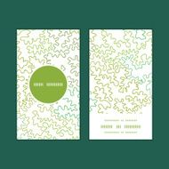 Vector curly doodle shapes vertical round frame pattern business cards
