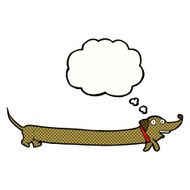 cartoon dachshund with thought bubble N22