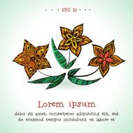 Ornamental hand drawn vintage vector flowers N2