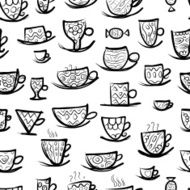 Set of ornate mugs Seamless pattern for your design N4