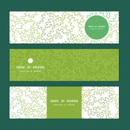 Vector curly doodle shapes horizontal banners set pattern background