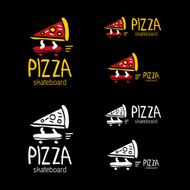 pizza skateboard logo concept