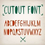 Papercut vector font