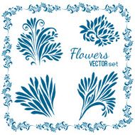 floral elements and frames set N2