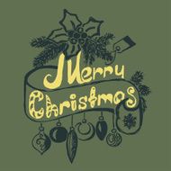 Hand Drawn Merry Christmas Decoration Of Calligraphic Design Element N6