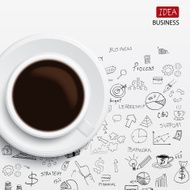 coffee cup and business strategy Business plan Idea Sketch N2