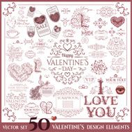 Valentines Day set Calligraphic design elements N4