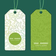 Vector curly doodle shapes vertical round frame pattern tags set