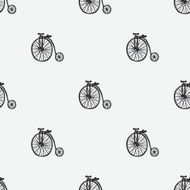 Vector seamless pattern with retro bikes N2