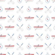 Seamless pattern with water sport equipment N2