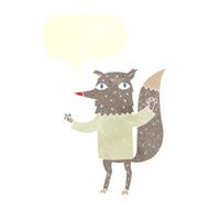cartoon wolf with speech bubble N71
